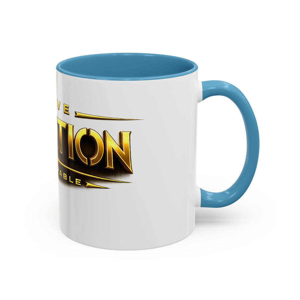 Active Elevation Unstoppable Coffee Mug — Gold Logo Accent Ceramic Mug (11/15oz)