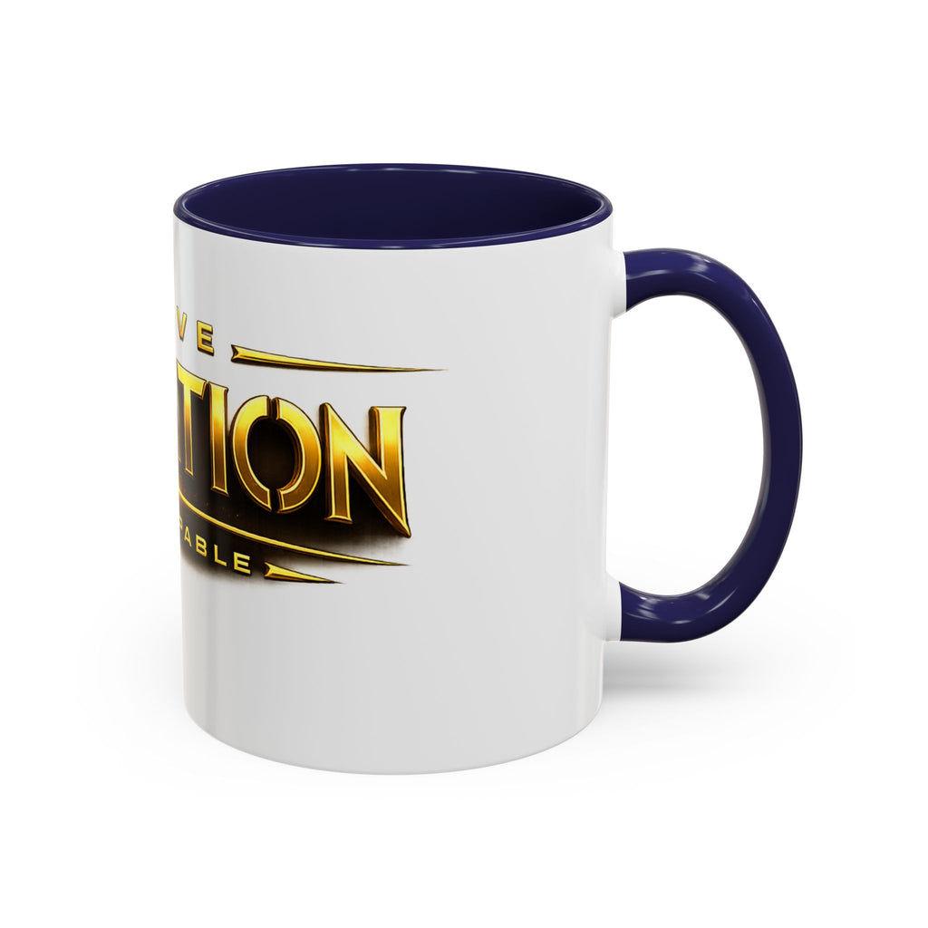 Active Elevation Unstoppable Coffee Mug — Gold Logo Accent Ceramic Mug (11/15oz)