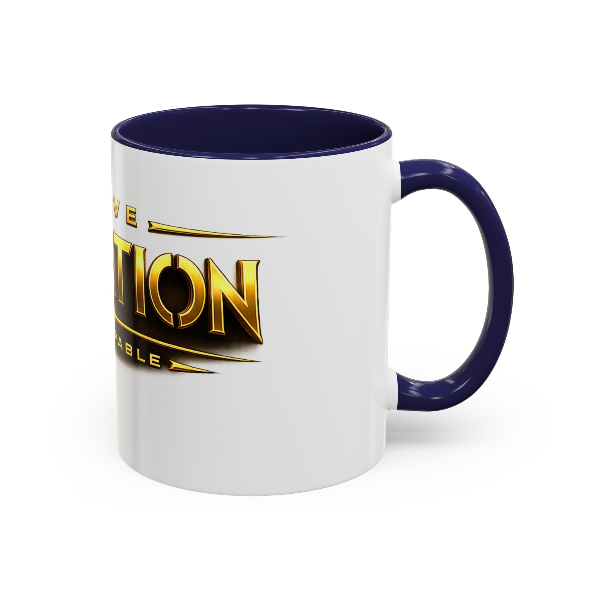 Active Elevation Unstoppable Coffee Mug — Gold Logo Accent Ceramic Mug (11/15oz)