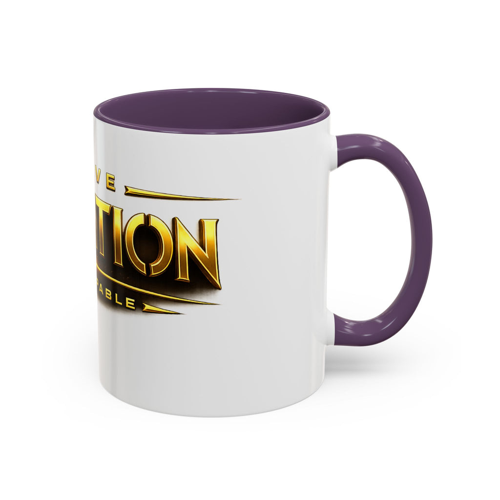 Active Elevation Unstoppable Coffee Mug — Gold Logo Accent Ceramic Mug (11/15oz)
