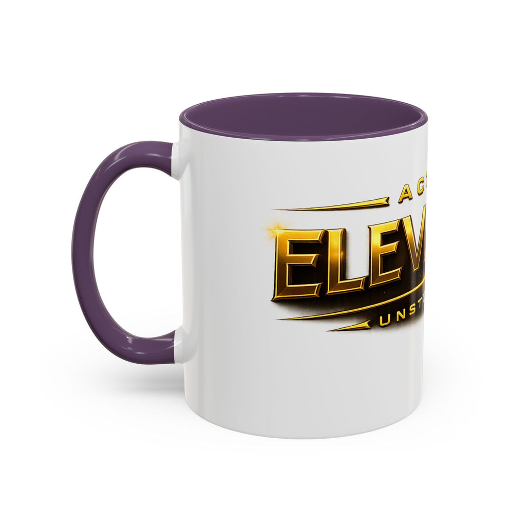 Active Elevation Unstoppable Coffee Mug — Gold Logo Accent Ceramic Mug (11/15oz)