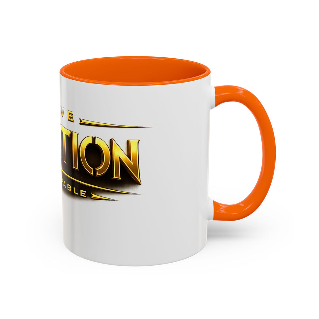Active Elevation Unstoppable Coffee Mug — Gold Logo Accent Ceramic Mug (11/15oz)