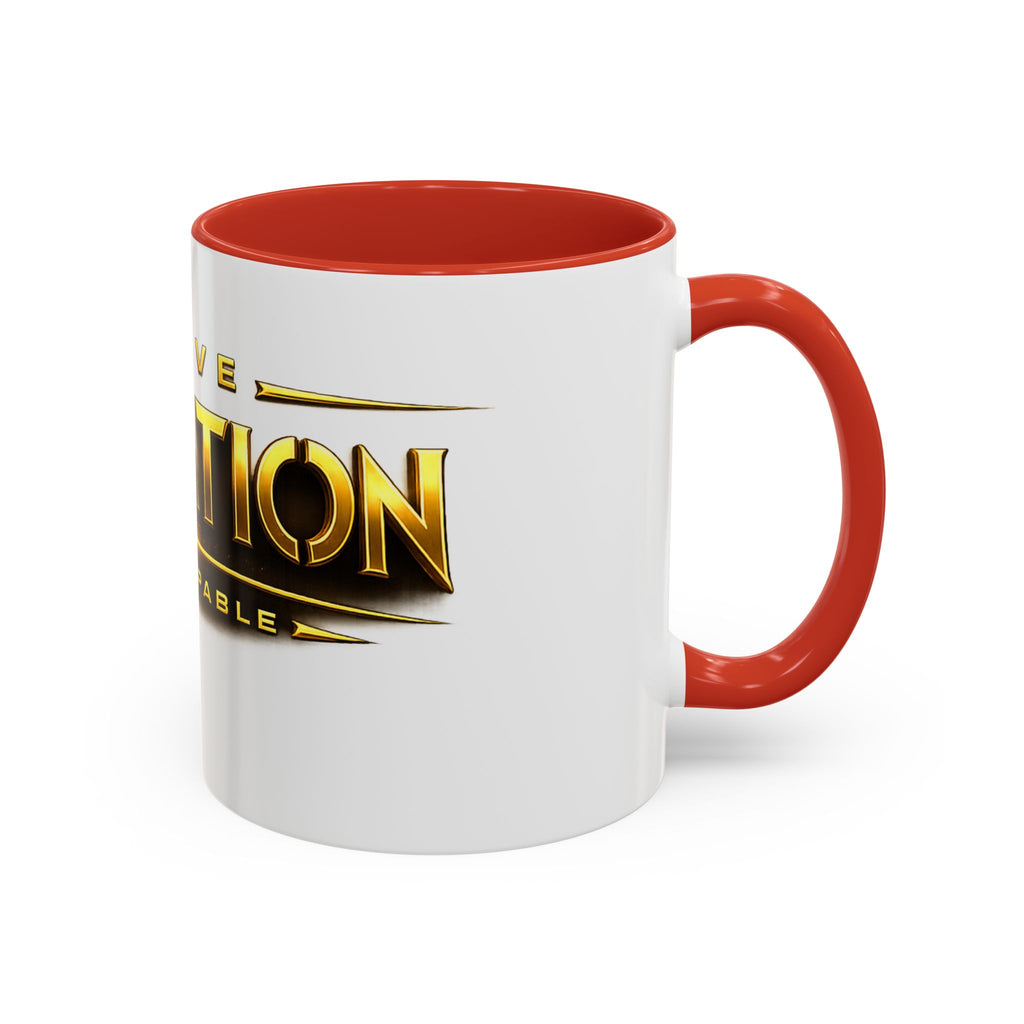Active Elevation Unstoppable Coffee Mug — Gold Logo Accent Ceramic Mug (11/15oz)