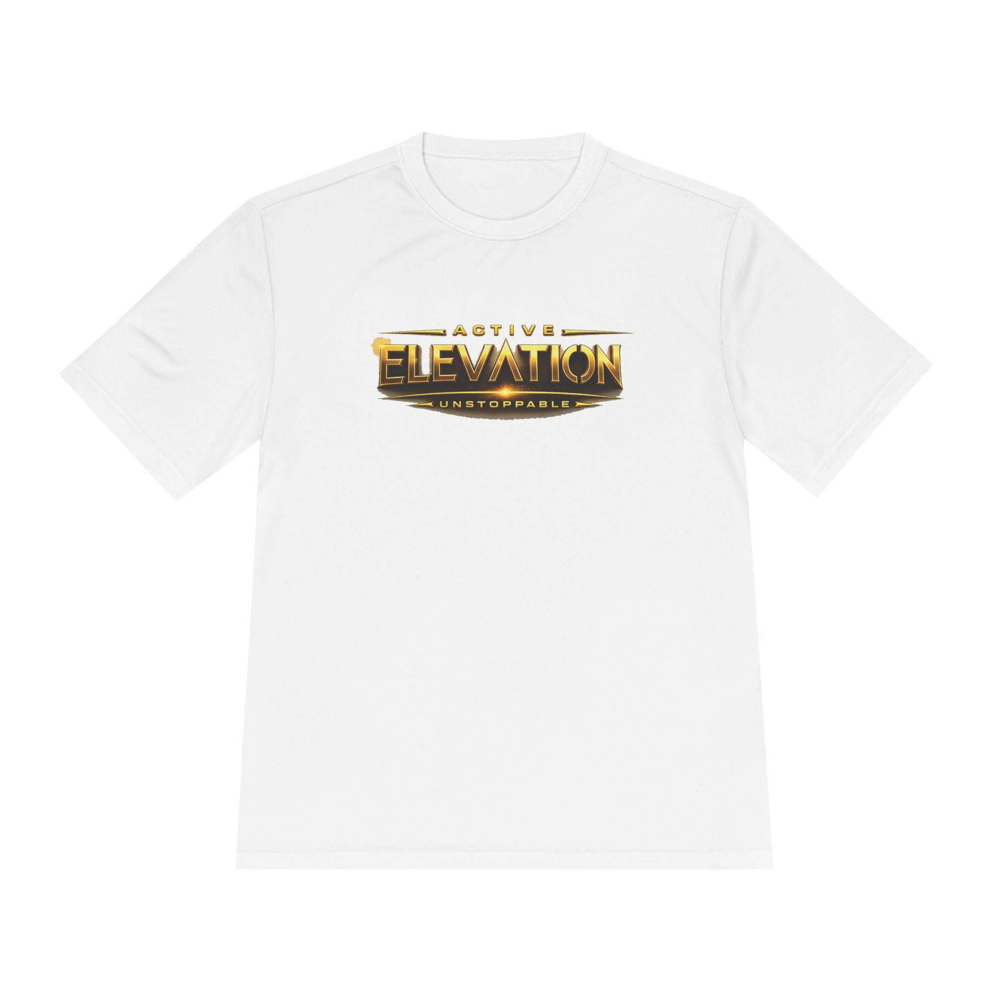 Active Elevation Moisture‑Wicking Tee — Gold Logo Performance Shirt