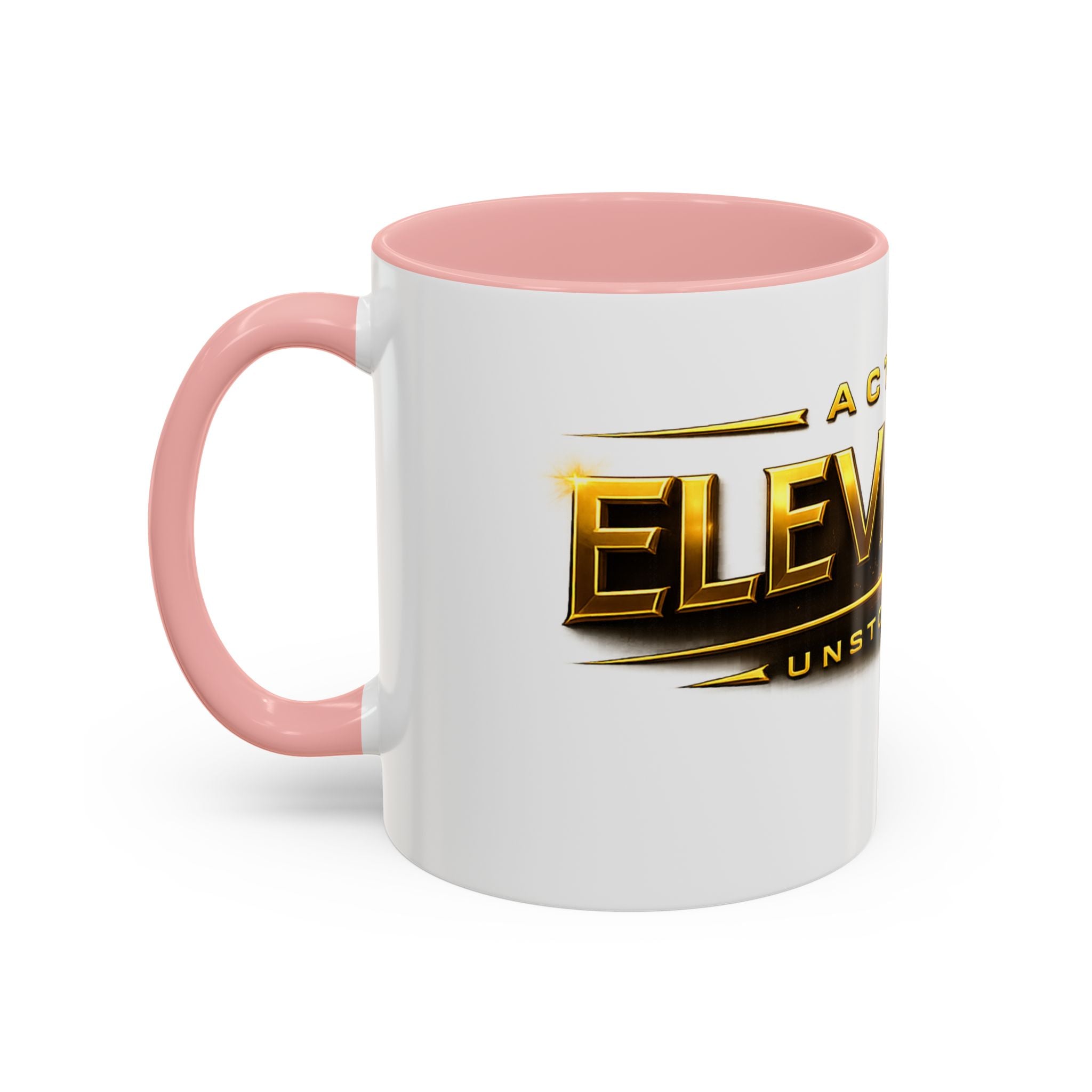 Active Elevation Unstoppable Coffee Mug — Gold Logo Accent Ceramic Mug (11/15oz)